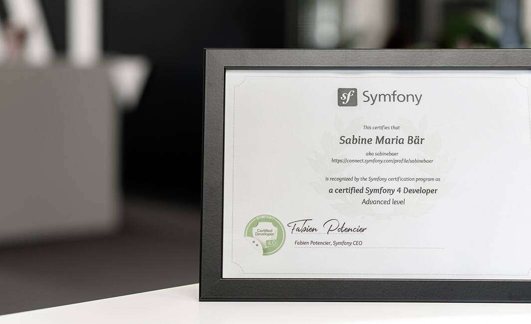 Symfony Zertifizierung Sabine Bär Symfony Zertifizierung Sabine Bär