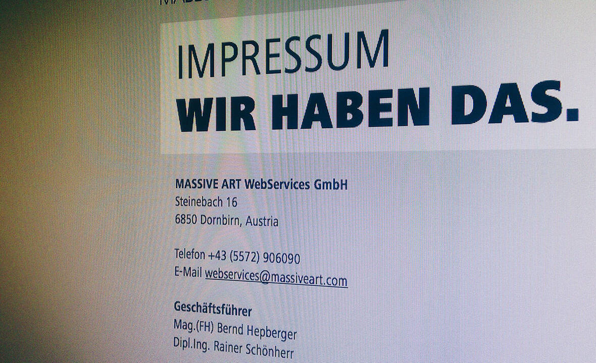 Impressum im web Impressum im web