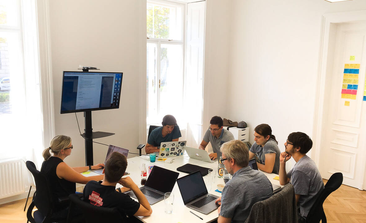 Unser Product Development Team vereint im Wiener Büro. Product Development Team in Wien