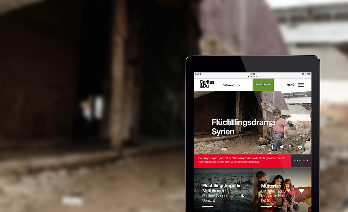 MASSIVE ART – Unterseite der neuen Caritas Österreich Website MASSIVE ART – Unterseite der neuen Caritas Österreich Website