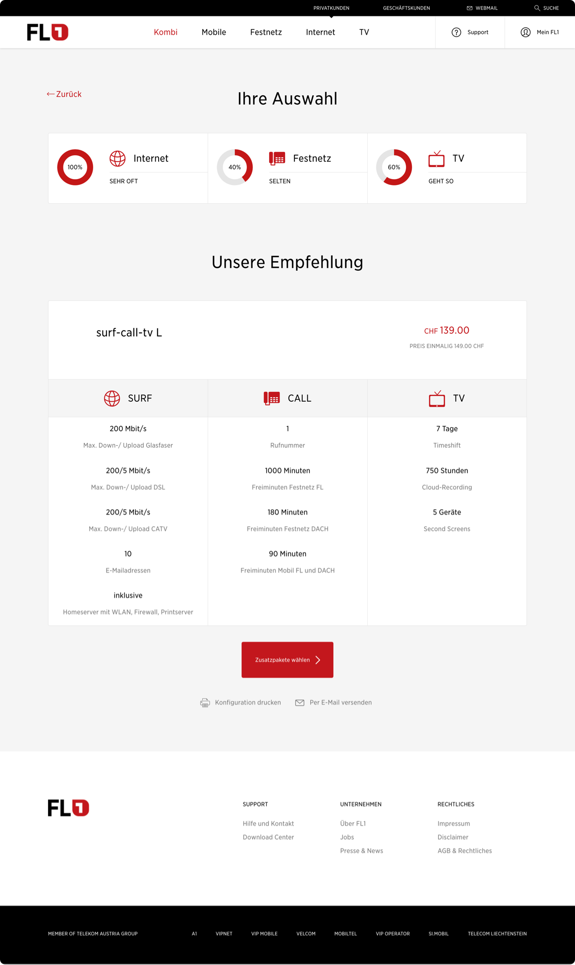 FL1 Online-System für Endkunden und Businesspartner