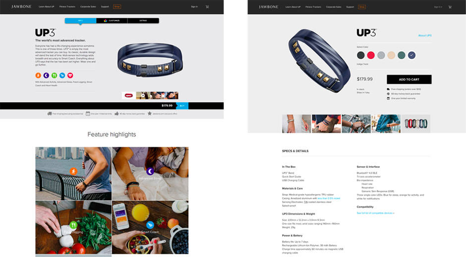 Die neue Website (rechts) wurde gegenüber dem alten Webauftritt (links) getestet.