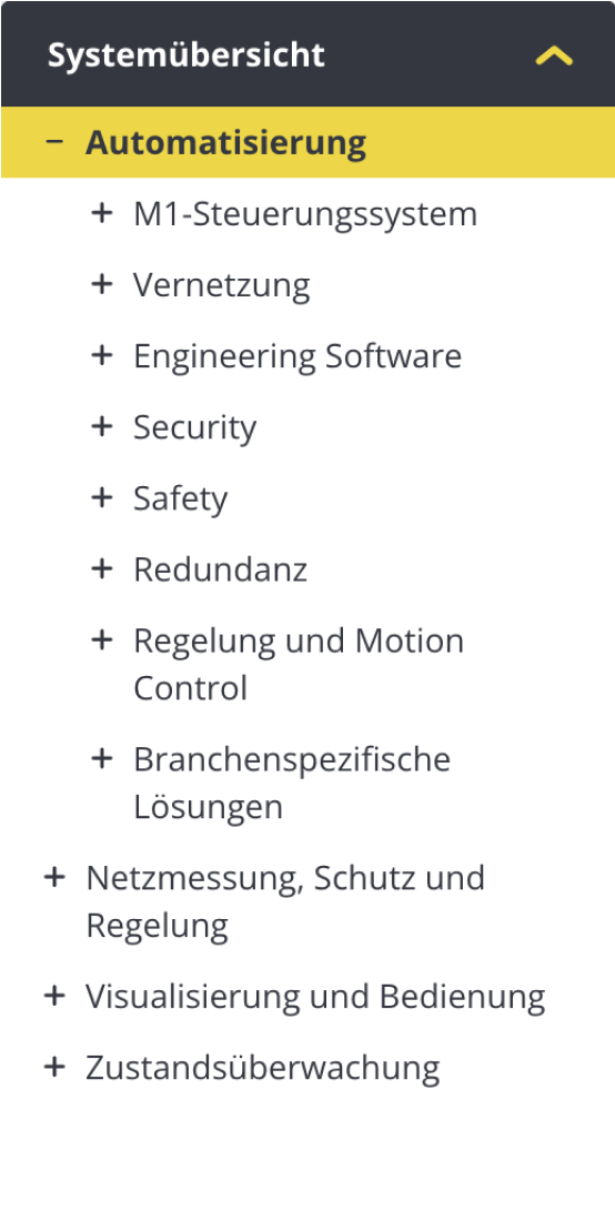 Navigation mit Systemübersicht auf jeder Produktseite bachmann-electronic-mobil-navigation
