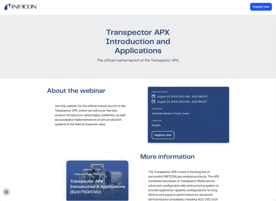 INFICON Landing Page