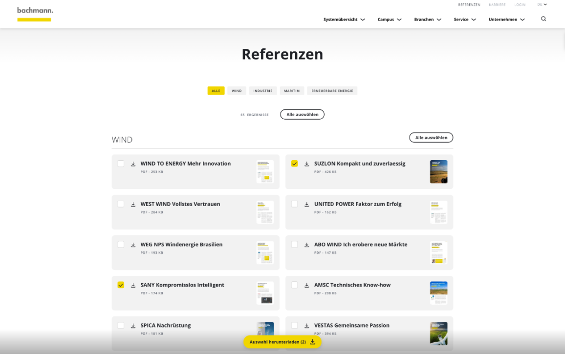 Downloadcenter - Referenzen als PDF- & -Sammeldownload bachmann-electronic-website-referenzen