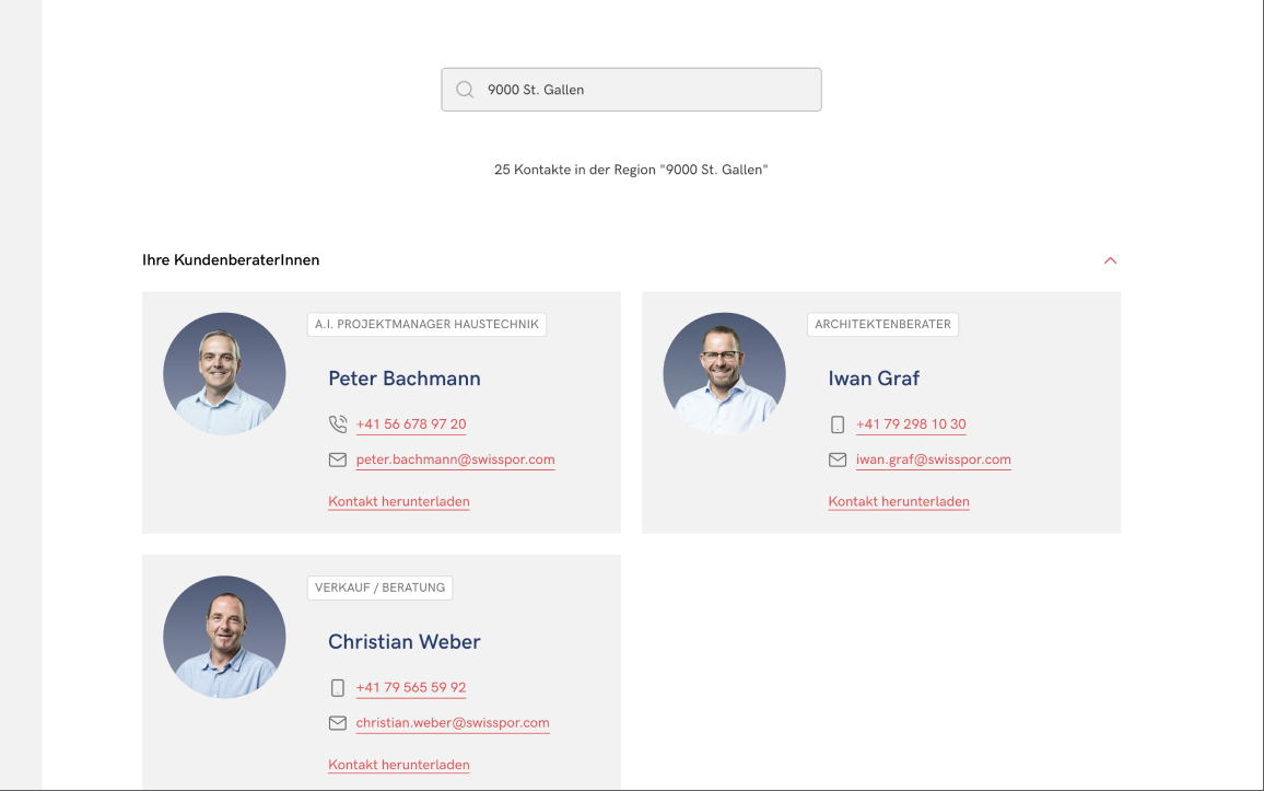 swisspor Postleitzahl-Suche