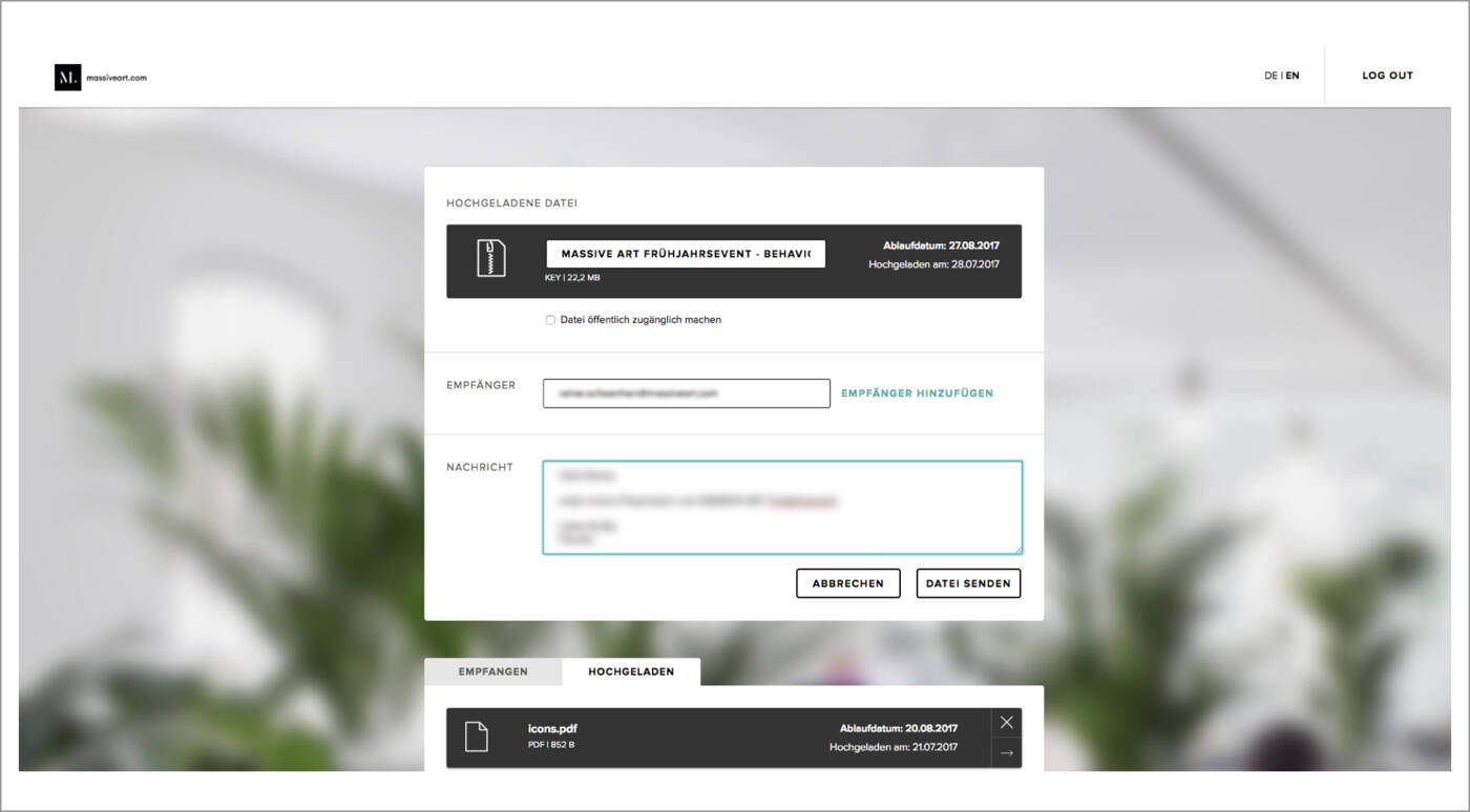 2017-08-08 MASSIVE ART Fileshare Datei senden