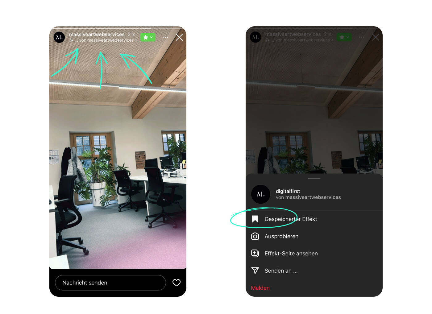 Filter in den Stories entdecken und abspeichern meta-spark-effekt-speichern-03