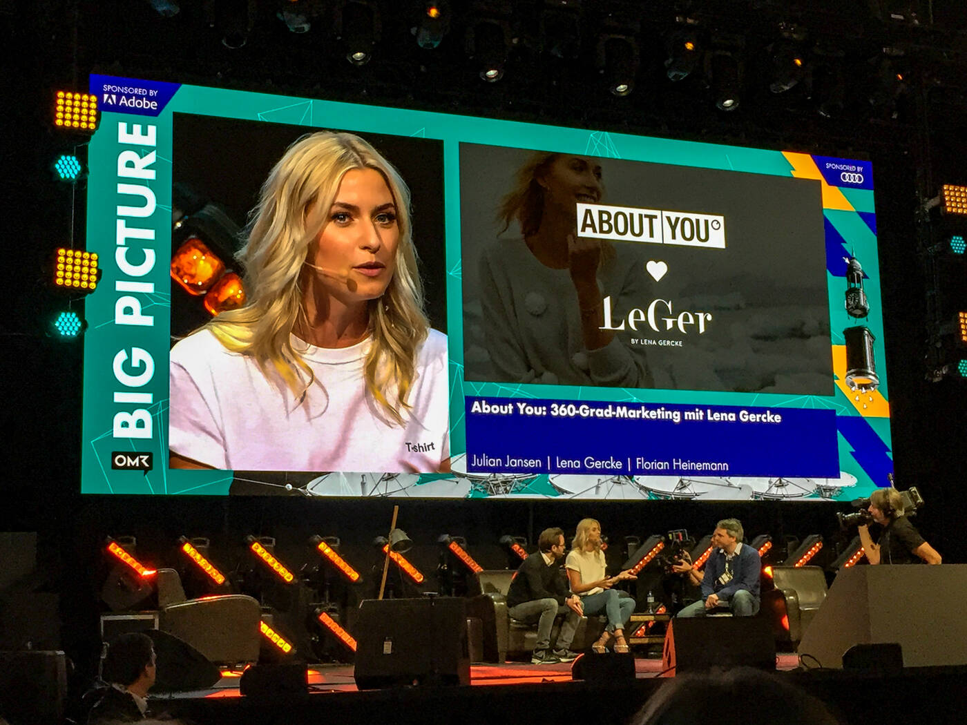 Abbildung 2: Das E-Commerce-Startup About You ist einer der Vorreiter des Influencer Marketings. Lena Gercke erklärt, wie die Strategie genau funktioniert. OMR 2018 Lerna Gercke