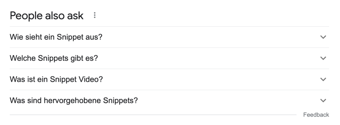 Featured Snippet Darstellung im Suchergebnis einer optimierten Website Featured Snippet Beispiel 2