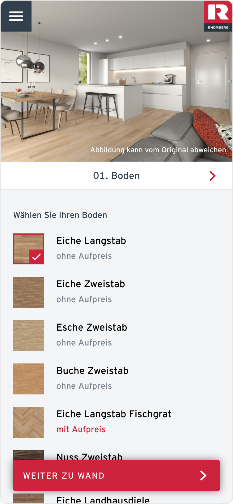 Rhomberg Bau Konfigurator