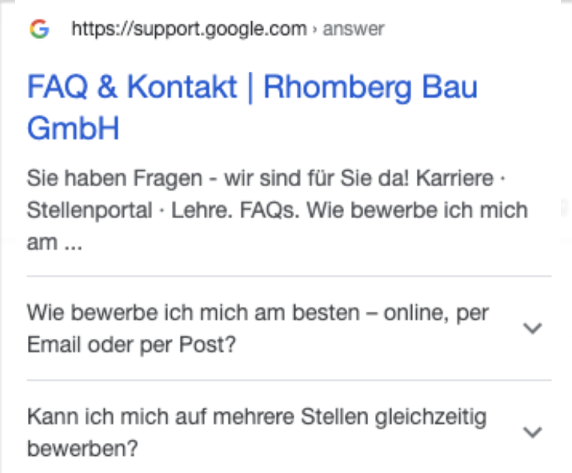 Rhomberg FAQ Suchergebnis