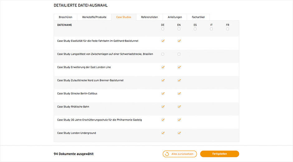 Getzner Messetool Detaillierte Detailauswahl MASSIVE ART