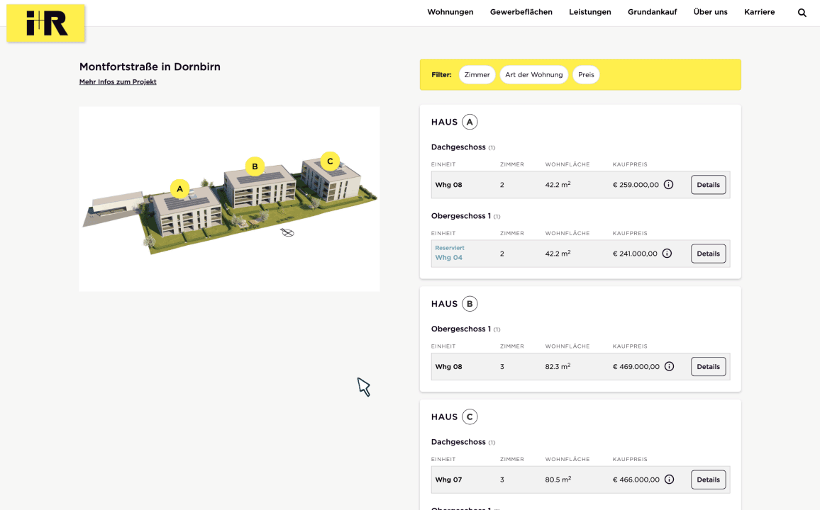 Optimierung der Filter zur Auswahl von Zimmeranzahl, Art der Wohnung & Preis nach den Usabilty Tests i+r-interaktiver-plan-filter