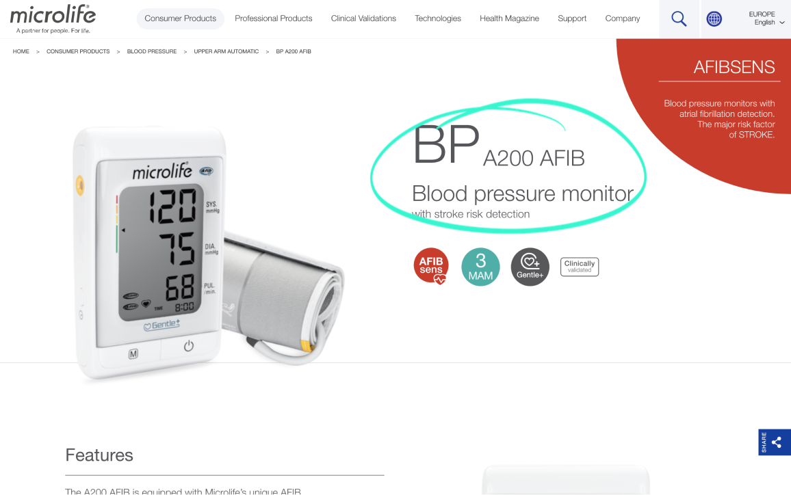 Produkt-Markup für microlife