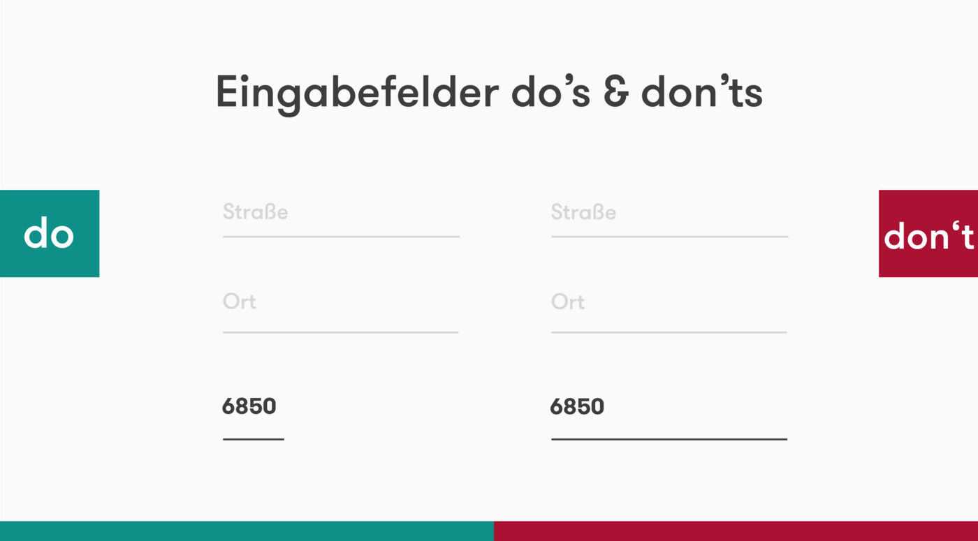 Abbildung 1: Die Länge der Underline passt sich an den Inhalt – etwa an die Postleitzahl – an.  2017-08-22 MASSIVE ART Blog Formulare Eingabefelder