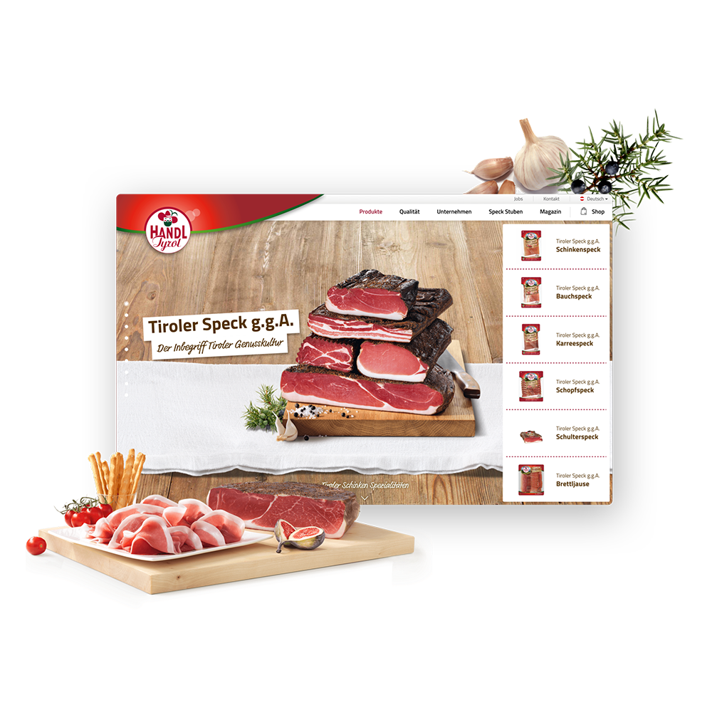 Handl Tyrol Website Relaunch Packshots
