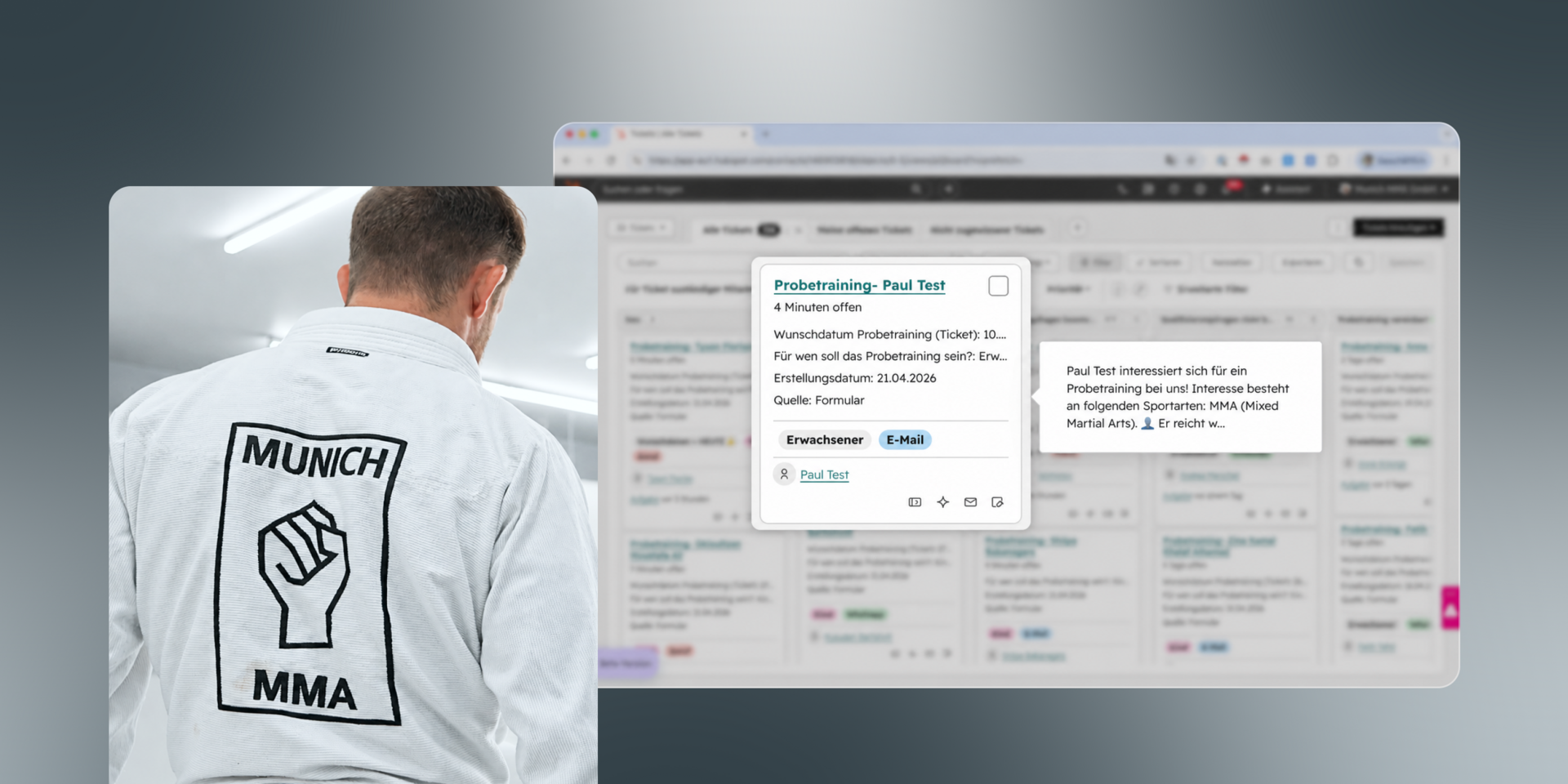 Probetraining-Ticket im Team bearbeiten