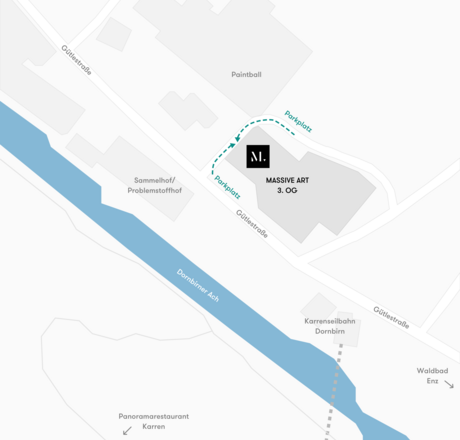 Wegbeschreibung MASSIVE ART Gütlestraße 7a