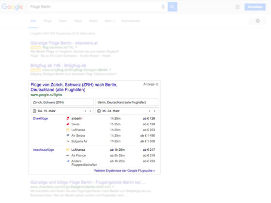 Google-SERPs-Flüge