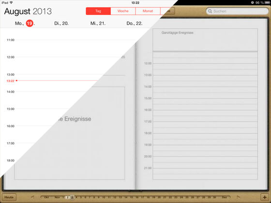 Flat-Design iOS Vergleich Kalender