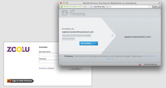 Persona Login Dialog