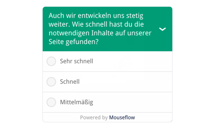 Website Umfrage mit dem Mouseflow Feedback Tool Online Umfrage mit dem Feedback Tool