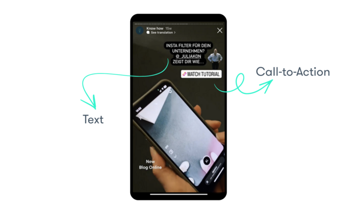 Instagram Stories Text und CTA Instagram Stories Text und CTA
