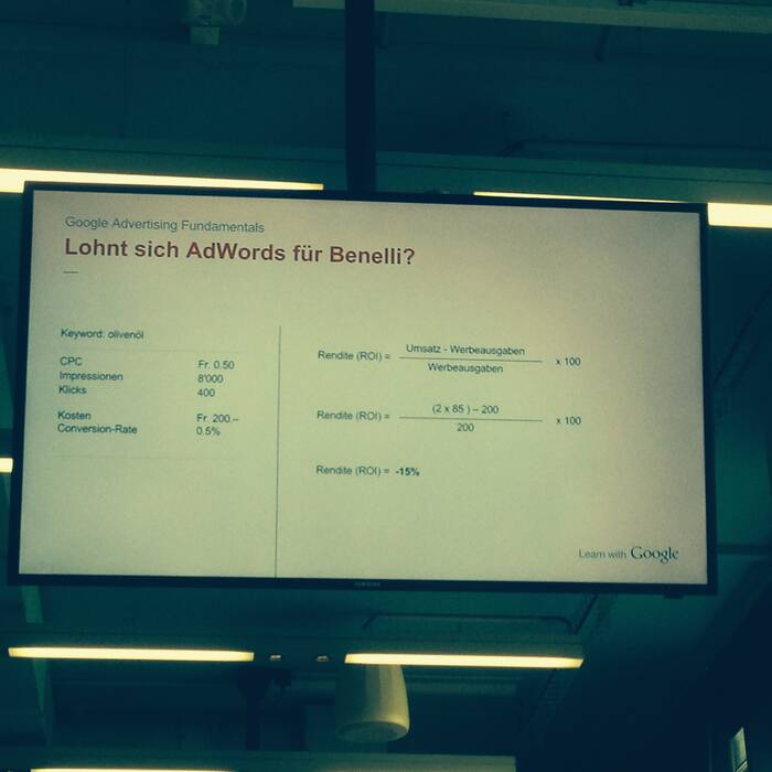 Google Adwords Basics Zürich Mai 2014 - ROI Google Adwords Basics Zürich Mai 2014 - ROI
