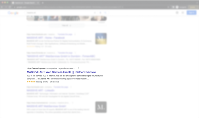 So sieht ein Rich Snippet (Bsp: Bewertungen) im Google Suchergebnis aus So sieht ein Snippet im Google Suchergebnis aus