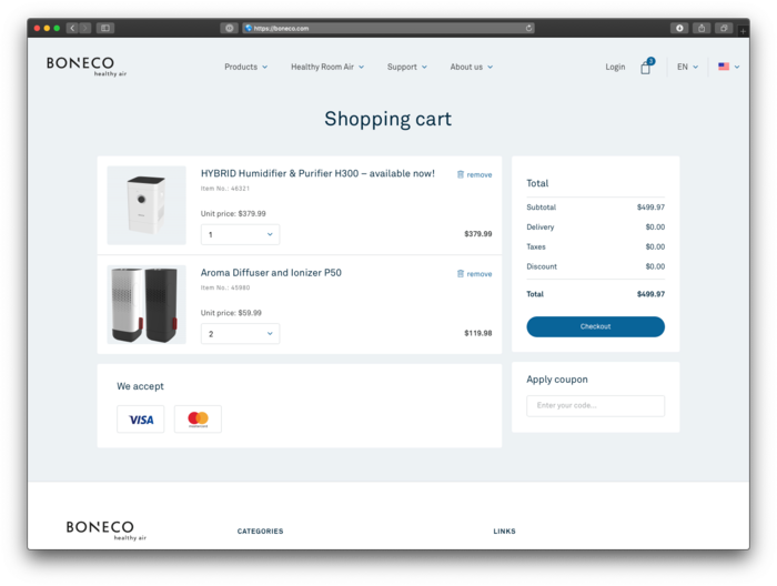 Boneco Headless E-Commerce Warenkorb Boneco Headless E-Commerce Warenkorb