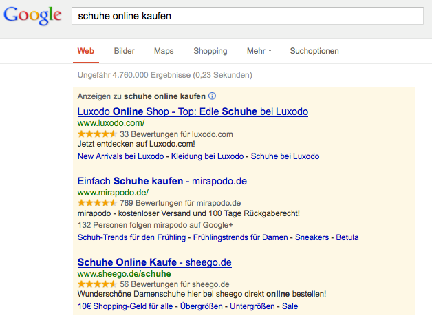 Google AdWords Verkäuferbewertungen Google AdWords Verkäuferbewertungen