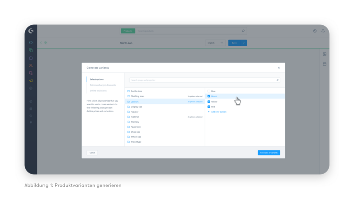 Shopware 6: Produktvarianten generieren Shopware 6: Produktvarianten generieren