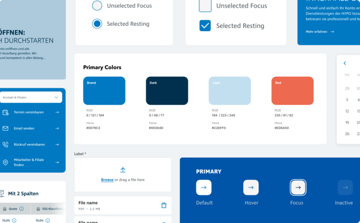 Designsystem Hypo Vorarlberg