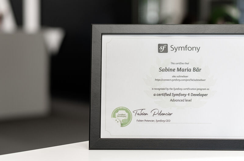 Symfony Zertifizierung Sabine Bär