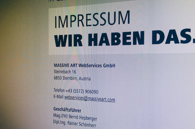 Impressum im web