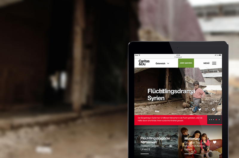 MASSIVE ART – Unterseite der neuen Caritas Österreich Website